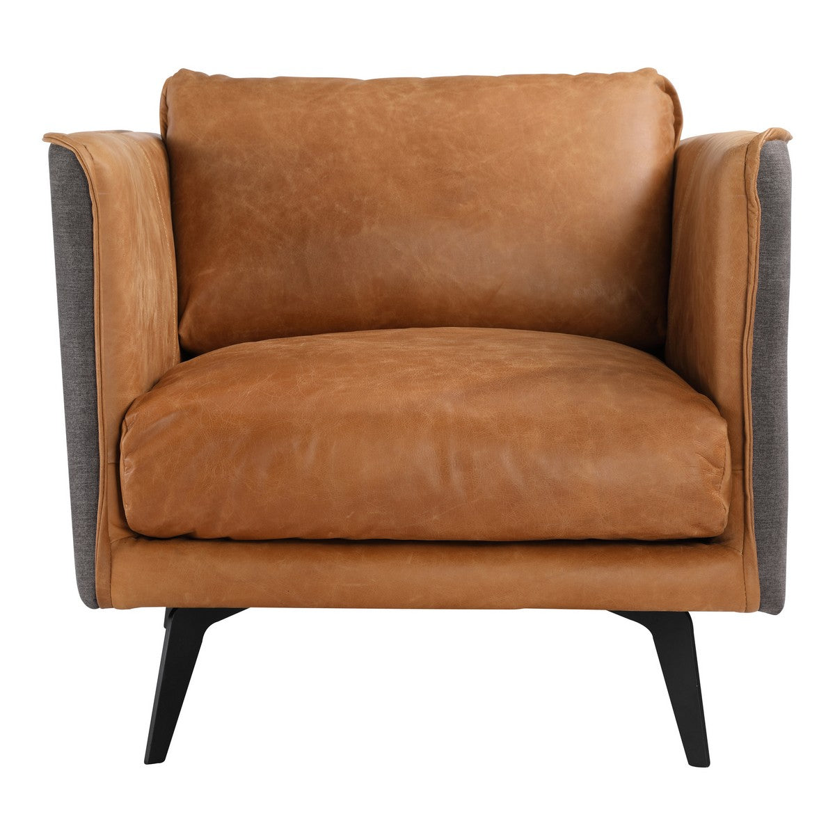 Moe's Home Collection Messina Leather Arm Chair Cognac - PK-1096-23 - Moe's Home Collection - lounge chairs - Minimal And Modern - 1