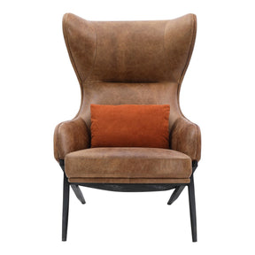 Moe's Home Collection Amos Leather Accent Chair - PK-1103-14 - Moe's Home Collection - lounge chairs - Minimal And Modern - 1