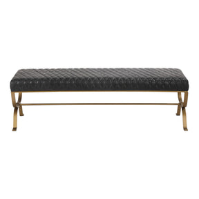 Moe's Home Collection Teatro Bench Antique Black - PK-1109-02 - Moe's Home Collection - Benches - Minimal And Modern - 1