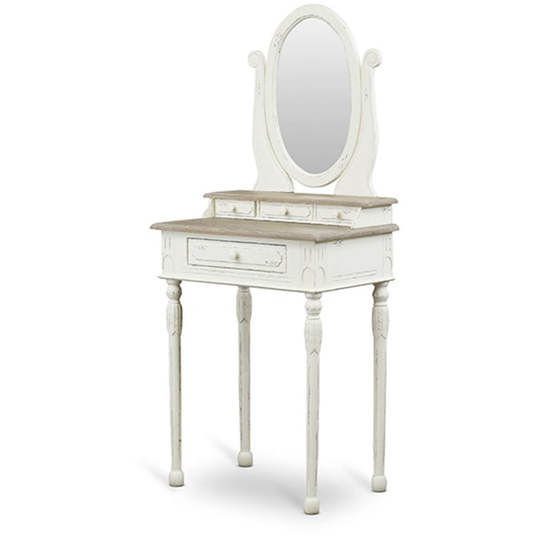 Baxton Studio Anjou Traditional French Accent Dressing Table with Mirror Baxton Studio--Minimal And Modern - 1