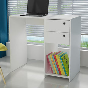 Manhattan Comfort Practical Pascara Work Desk with 2-Drawers and 1 Cubby-Minimal & Modern