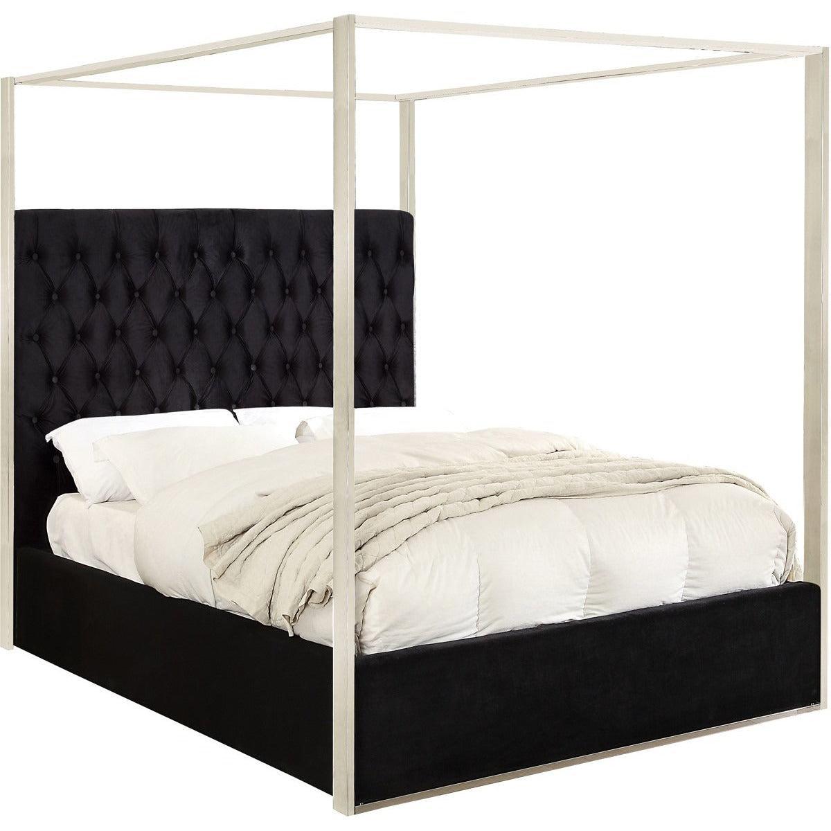 Meridian Furniture Porter Black Velvet King BedMeridian Furniture - King Bed - Minimal And Modern - 1