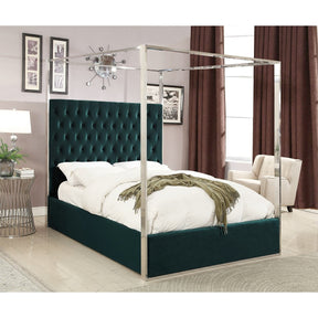 Meridian Furniture Porter Green Velvet Queen Bed-Minimal & Modern