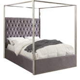 Meridian Furniture Porter Grey Velvet Queen BedMeridian Furniture - Queen Bed - Minimal And Modern - 1