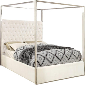Meridian Furniture Porter White Velvet King BedMeridian Furniture - King Bed - Minimal And Modern - 1