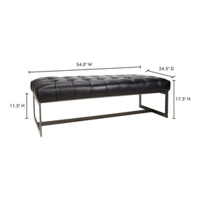 Moe's Home Collection Wyatt Leather Bench Black - QN-1002-02