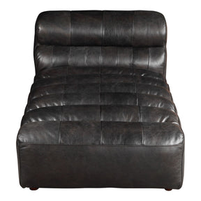 Moe's Home Collection Ramsay Leather Chaise Antique Black - QN-1010-01