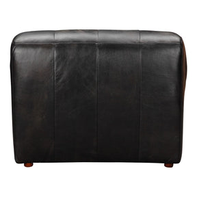 Moe's Home Collection Ramsay Leather Chaise Antique Black - QN-1010-01