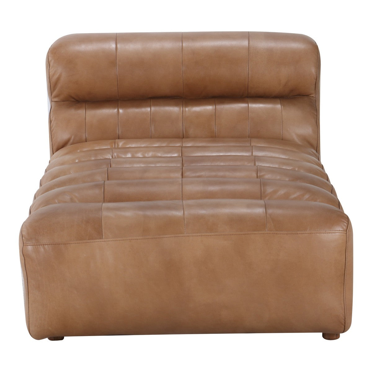Moe's Home Collection Ramsay Leather Chaise Tan - QN-1010-40 - Moe's Home Collection - chaise lounges - Minimal And Modern - 1