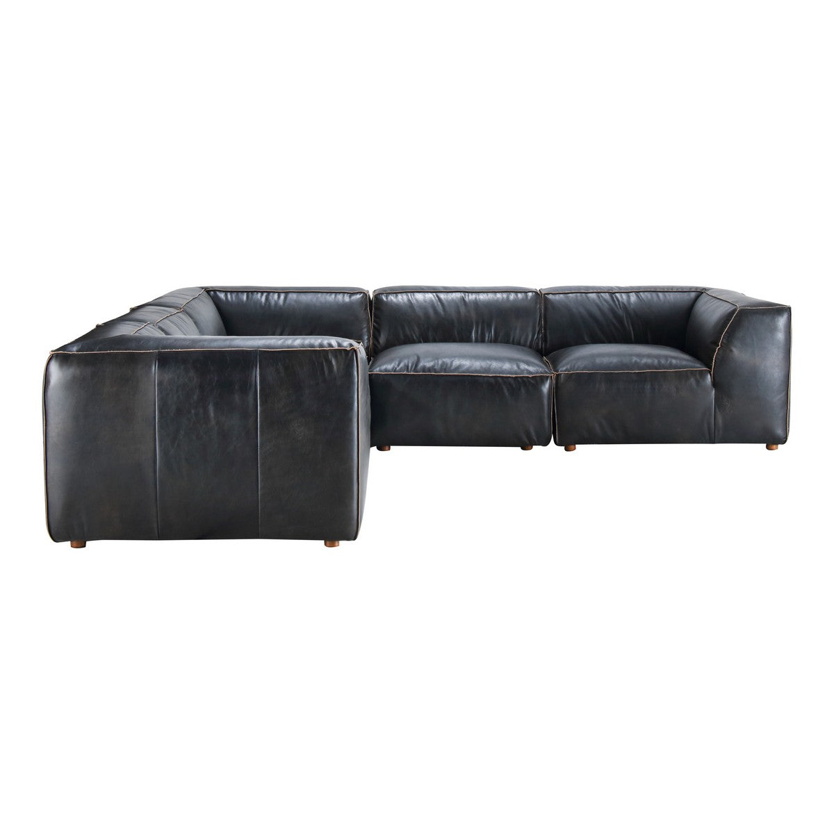 Moe's Home Collection Luxe Classic L Modular Sectional Antique Black - QN-1025-01