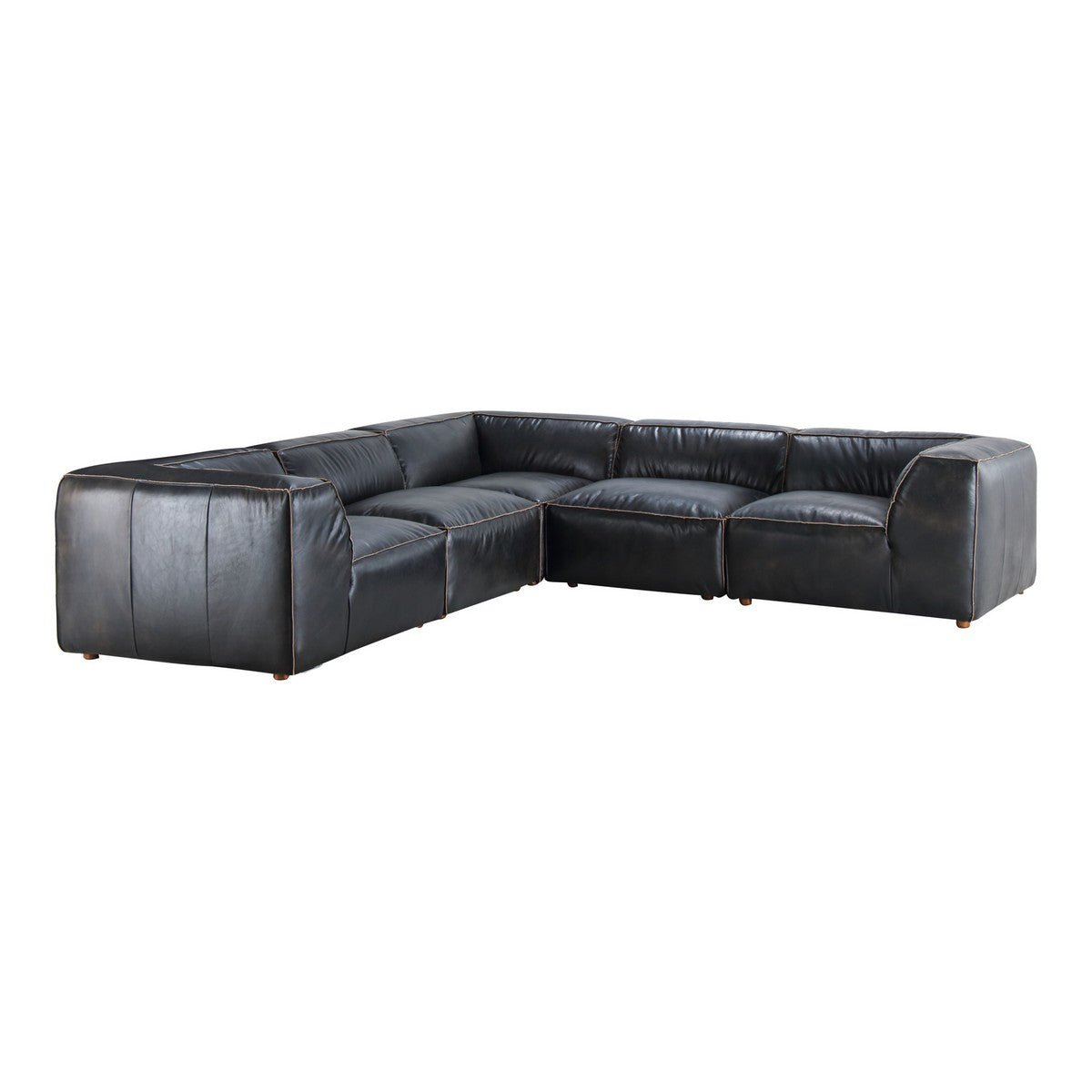Moe's Home Collection Luxe Classic L Modular Sectional Antique Black - QN-1025-01