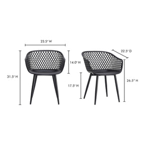 Moe's Home Collection Piazza Outdoor Chair Black-Set of Two - QX-1001-02