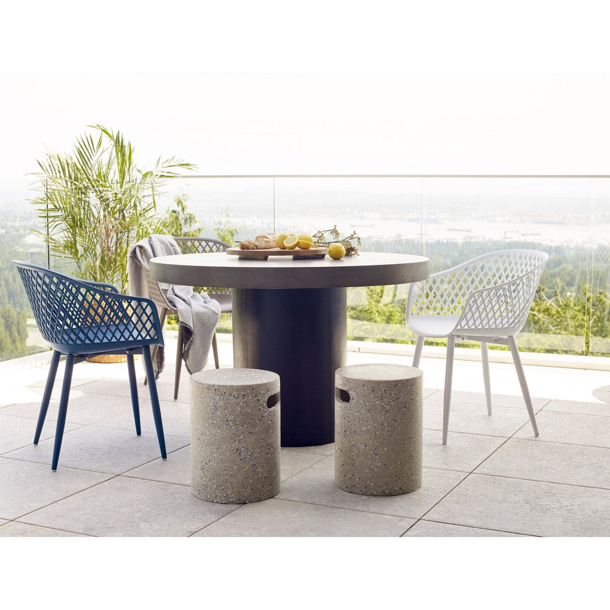 Moe's Home Collection Piazza Outdoor Chair Grey-Set of Two - QX-1001-15 - Moe's Home Collection - Dining Chairs - Minimal And Modern - 1