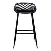 Moe's Home Collection Piazza Outdoor Barstool Black-Set of Two - QX-1004-02 - Moe's Home Collection - Bar Stools - Minimal And Modern - 1