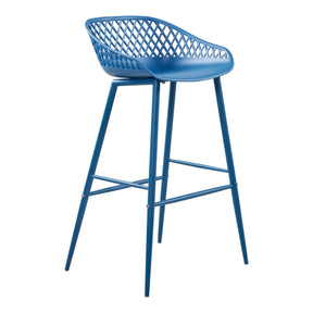 Moe's Home Collection Piazza Outdoor Barstool Blue-Set of Two - QX-1004-26