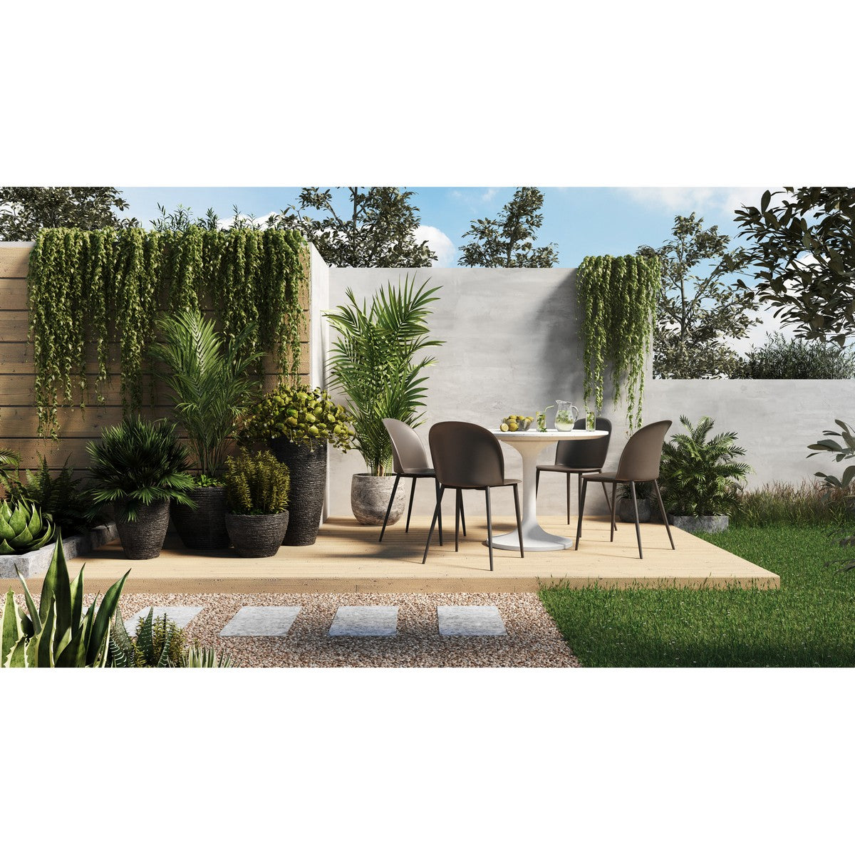 Moe's Home Collection Giardino Outdoor Dining Chair-Set of Two - QX-1005-15 - Moe's Home Collection - Dining Chairs - Minimal And Modern - 1