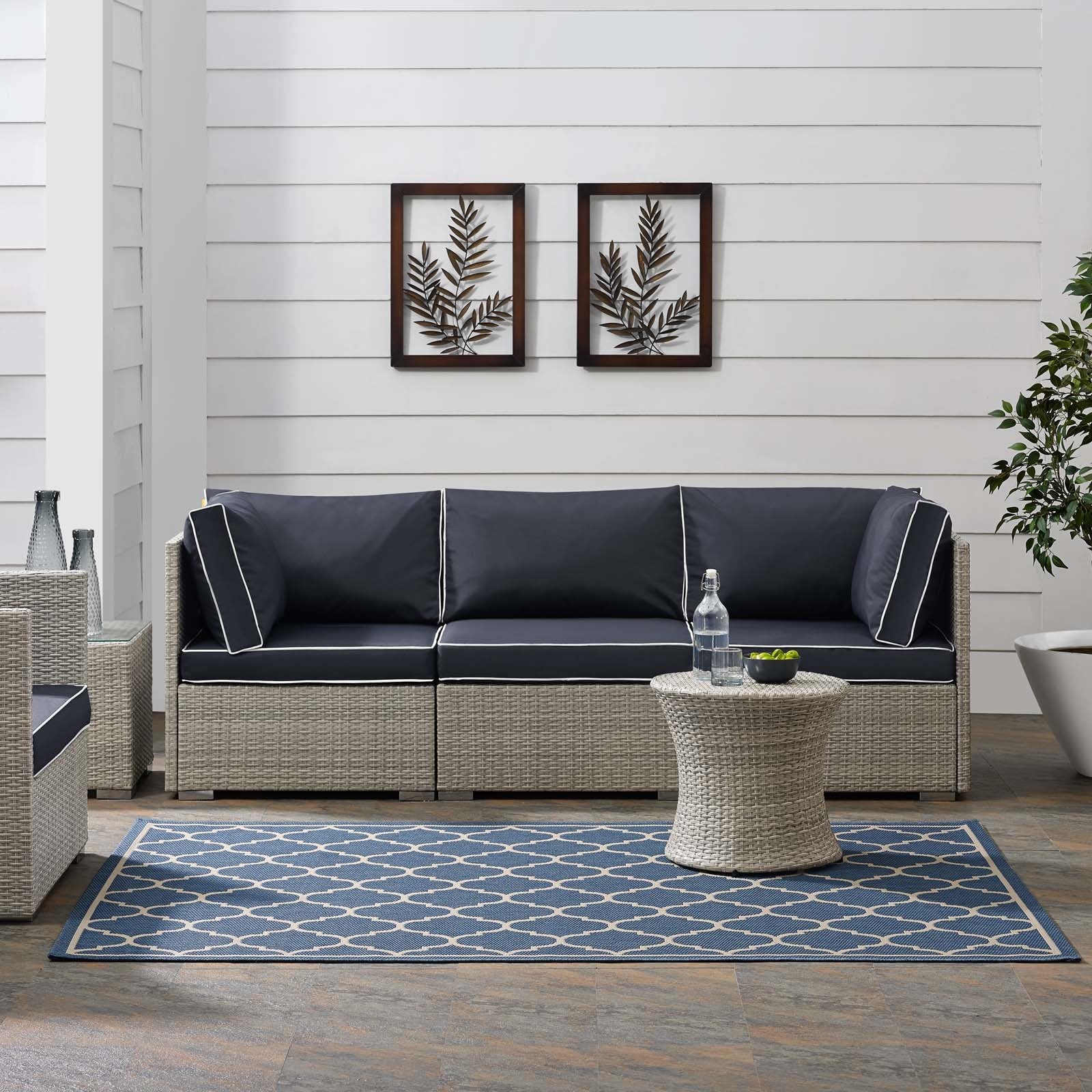 Modway Furniture Modern Avena Moroccan Quatrefoil Trellis 8x10 Indoor and Outdoor Area Rug - R-1137-810