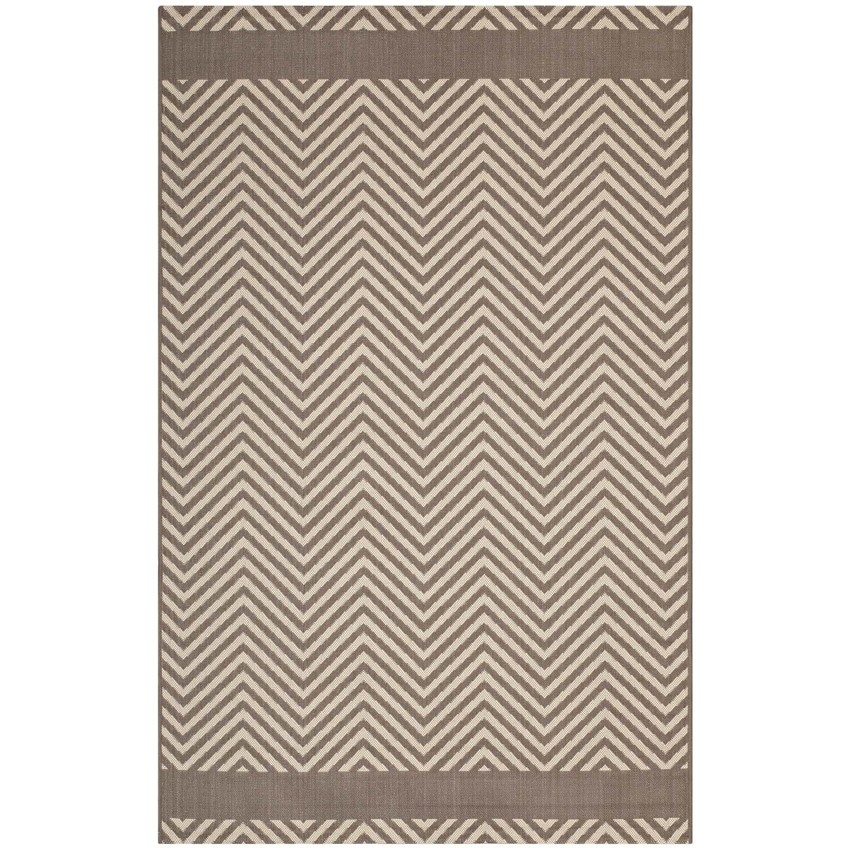 Modway Furniture Modern Optica Chevron With End Borders 8x10 Indoor and Outdoor Area Rug - R-1141-810