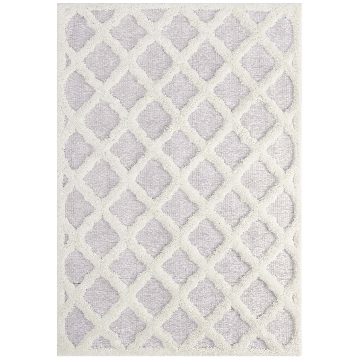 Modway Furniture Modern Regale Abstract Moroccan Trellis 8x10 Shag Area Rug - R-1154-810