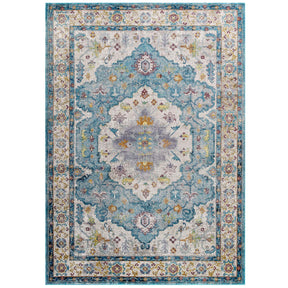Modway Furniture Modern Success Anisah Distressed Floral Persian Medallion 8x10 Area Rug - R-1163-810