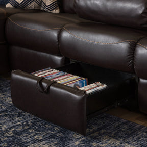 Baxton Studio Roland Modern and Contemporary Dark Brown Faux Leather 2-Piece Sectional with Recliner and Storage Chaise Baxton Studio-sectionals-Minimal And Modern - 13