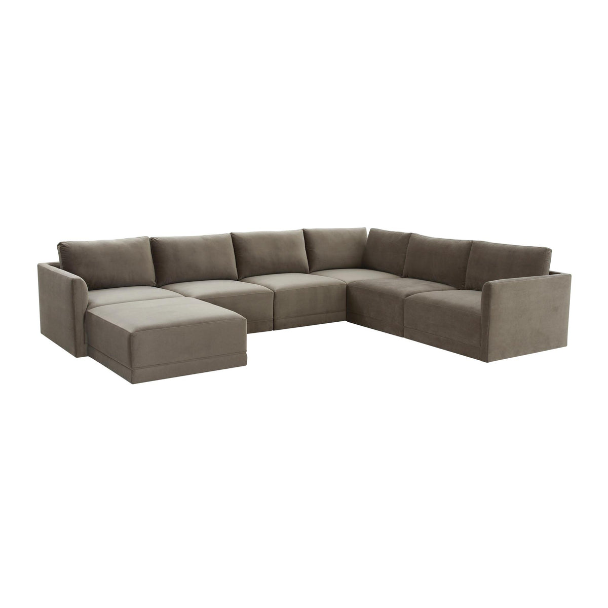 TOV Furniture Modern Willow Taupe Modular Large Chaise Sectional - REN-L03110-SEC5