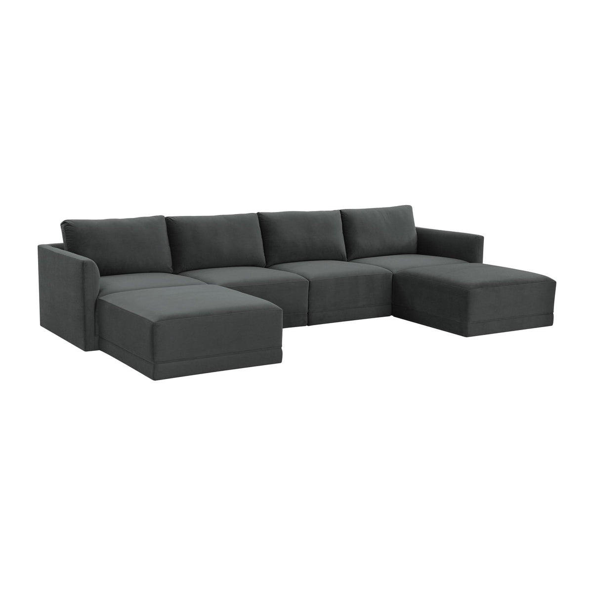 TOV Furniture Modern Willow Charcoal Modular U Sectional - REN-L03120-SEC1