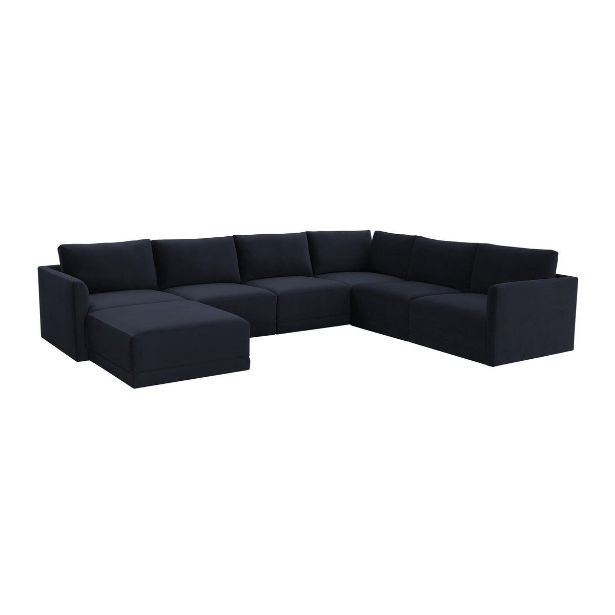 TOV Furniture Modern Willow Navy Modular Large Chaise Sectional - REN-L03130-SEC5