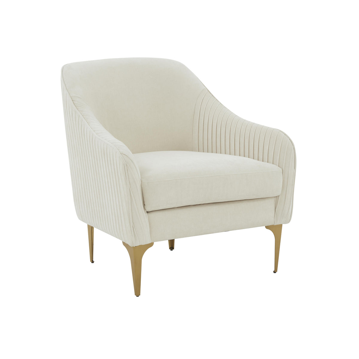 TOV Furniture Modern Serena Cream Velvet Accent Chair - REN-L05112