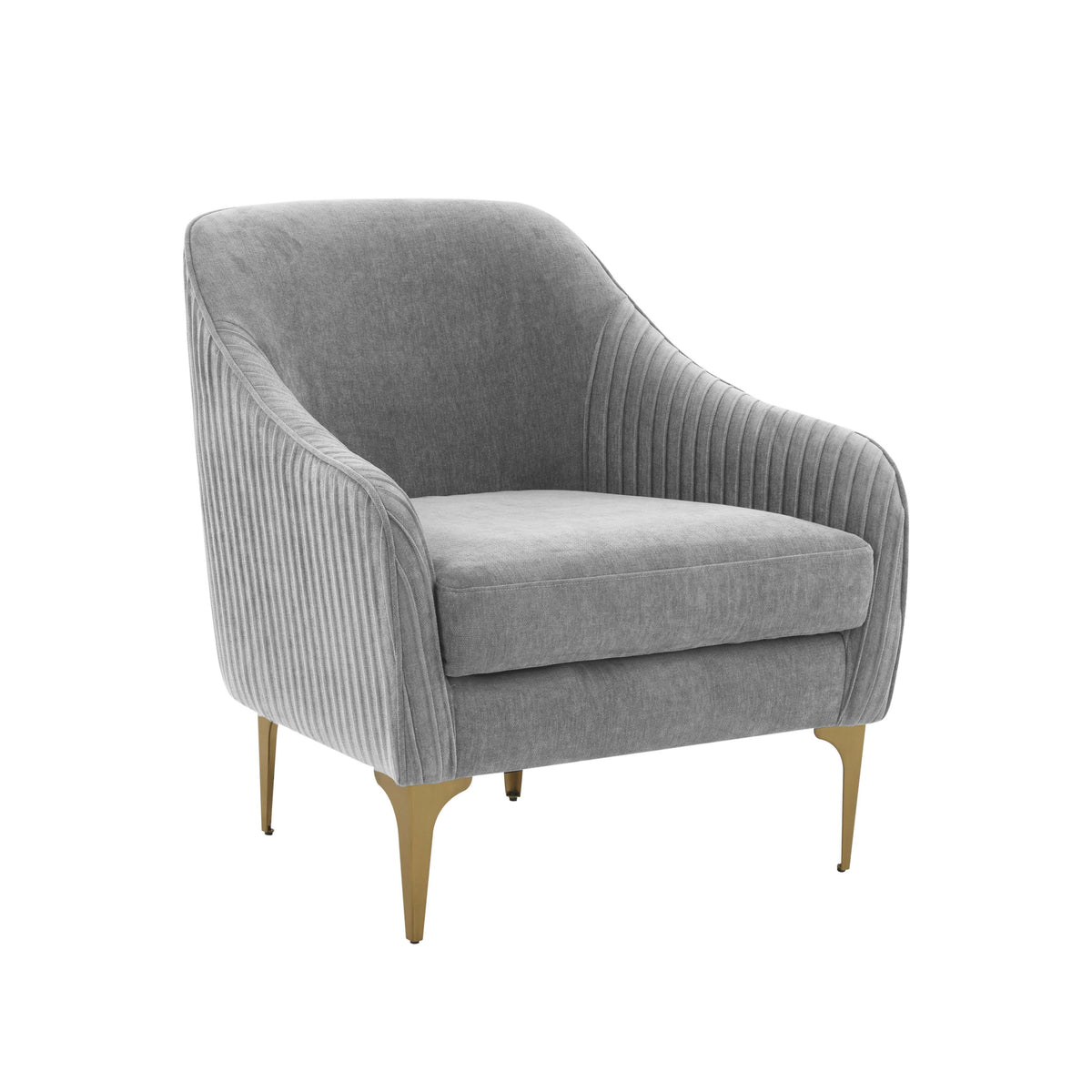TOV Furniture Modern Serena Gray Velvet Accent Chair - REN-L05132