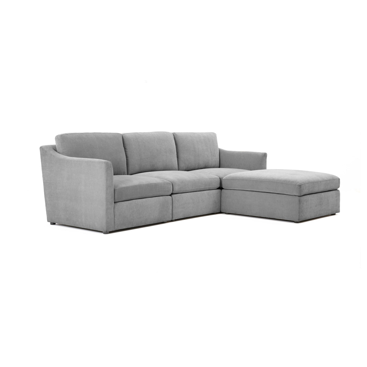 TOV Furniture Modern Aiden Gray Modular Small Chaise Sectional - REN-L06120-SEC