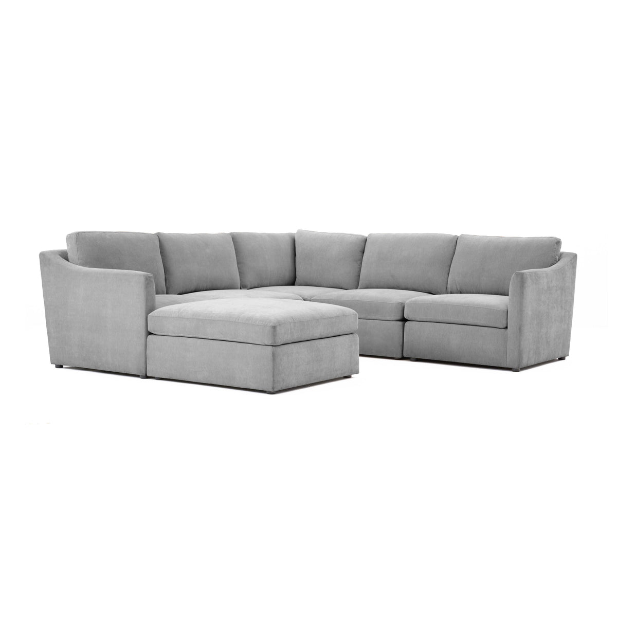 TOV Furniture Modern Aiden Gray Modular Chaise Sectional - REN-L06120-SEC2