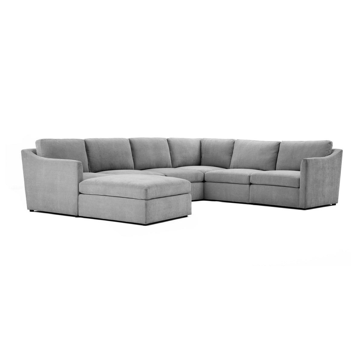 TOV Furniture Modern Aiden Gray Modular Large Chaise Sectional - REN-L06120-SEC3