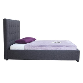 Moe's Home Collection Belle Storage Bed Queen Charcoal Fabric - RN-1000-25