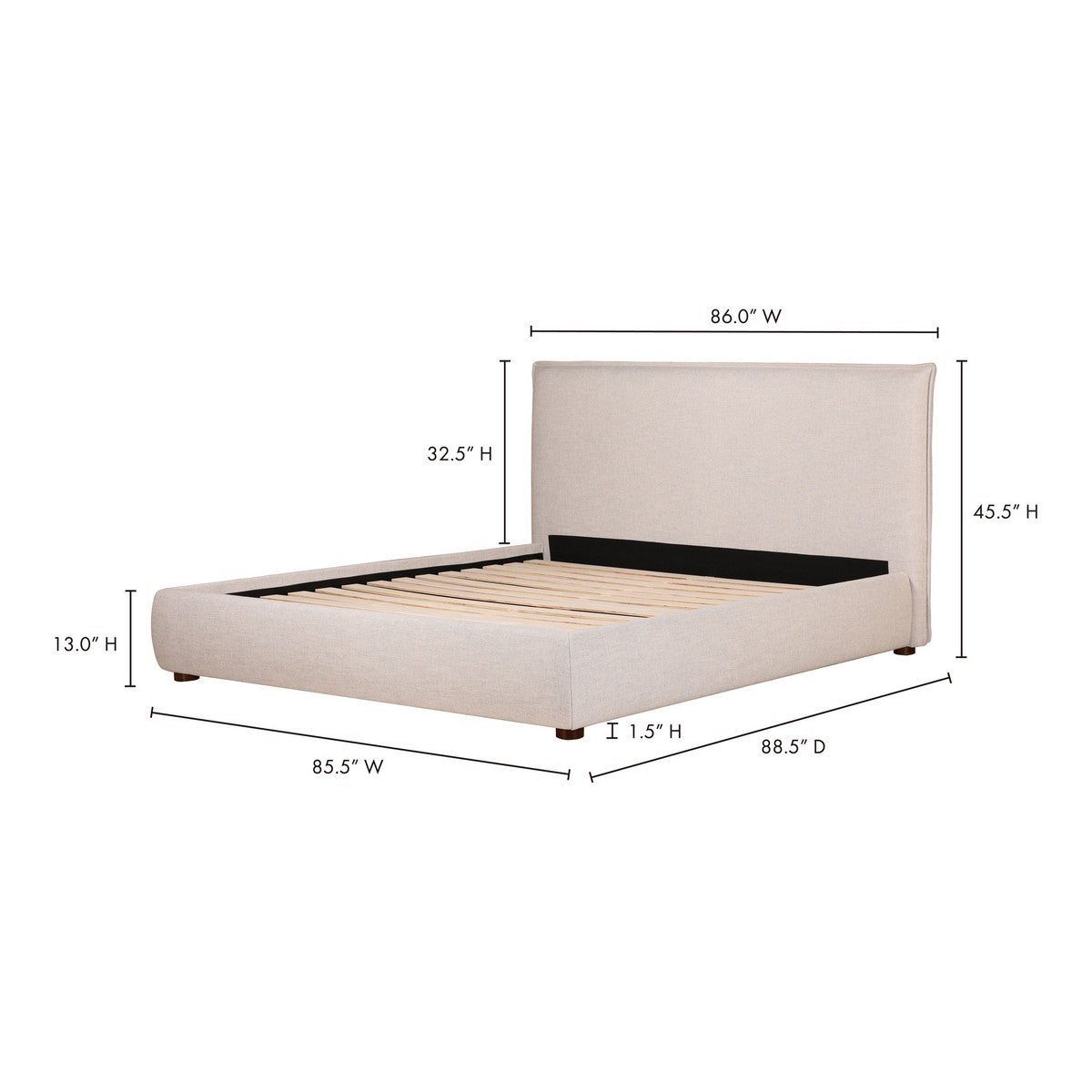 Moe's Home Collection Luzon King Bed Light Grey - RN-1130-40
