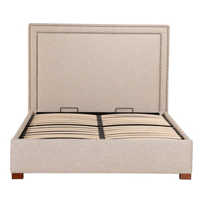 Moe's Home Collection Kenzo Storage Bed King Ecru - RN-1136-34 - Moe's Home Collection - Beds - Minimal And Modern - 1