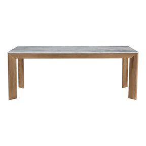 Moe's Home Collection Angle Marble Dining Table White Rectangular Large - RP-1023-18