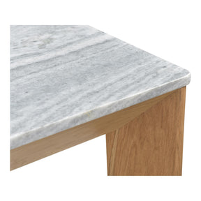 Moe's Home Collection Angle Marble Dining Table White Rectangular Small - RP-1026-18