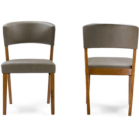 Baxton Studio Montreal Mid-Century Dark Walnut Wood Grey Faux Leather Dining Chairs (Set of 2) Baxton Studio-dining chair-Minimal And Modern - 3