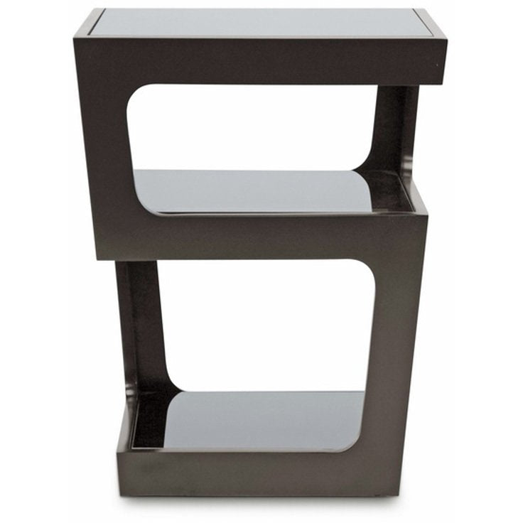 Baxton Studio Clara Black Modern End Table with 3-Tiered Glass Shelves Baxton Studio-coffee tables-Minimal And Modern - 2