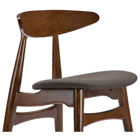 Baxton Studio Flamingo Mid-Century Dark Walnut Wood Grey Fabric Dining Chairs (Set of 2) Baxton Studio-dining chair-Minimal And Modern - 4
