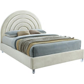 Meridian Furniture Rainbow Cream Velvet Queen BedMeridian Furniture - Queen Bed - Minimal And Modern - 1