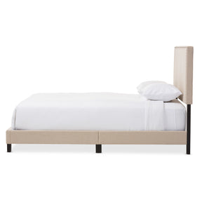 Baxton Studio Ramon Modern and Contemporary Beige Linen Upholstered Queen Size Bed with Nail Heads Baxton Studio-Queen Bed-Minimal And Modern - 3