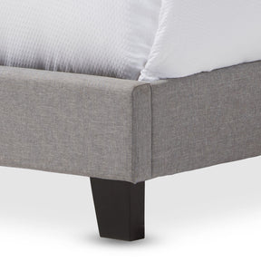 Baxton Studio Ramon Modern and Contemporary Grey Fabric Upholstered Queen Size Bed with Nail Heads Baxton Studio-Queen Bed-Minimal And Modern - 5