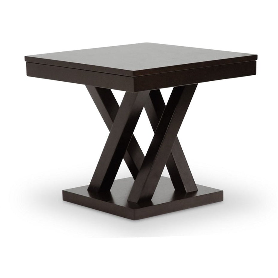 Baxton Studio Everdon Dark Brown Modern End Table Baxton Studio-coffee tables-Minimal And Modern - 1