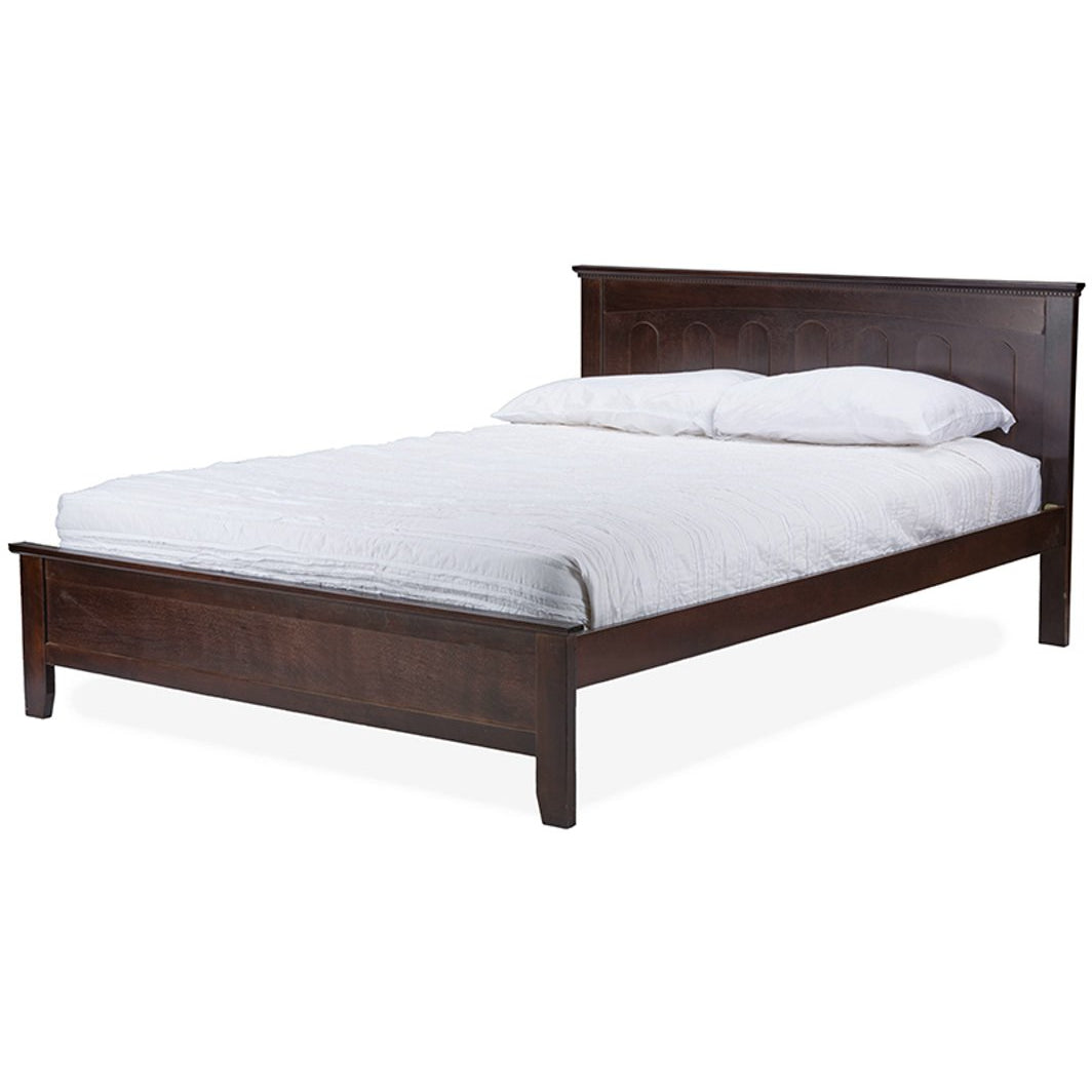 Baxton Studio Spuma Cappuccino Wood Contemporary Full-Size Bed Baxton Studio-beds-Minimal And Modern - 1