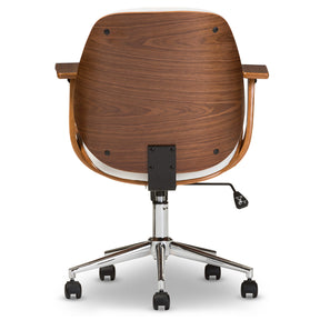 Baxton Studio Rathburn Modern and Contemporary White and Walnut Office Chair Baxton Studio-office chairs-Minimal And Modern - 5