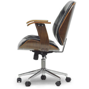 Baxton Studio Rathburn Walnut and Black Modern Office Chair Baxton Studio-office chairs-Minimal And Modern - 3