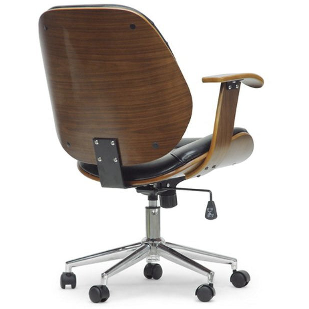 Baxton Studio Rathburn Walnut and Black Modern Office Chair Baxton Studio-office chairs-Minimal And Modern - 4