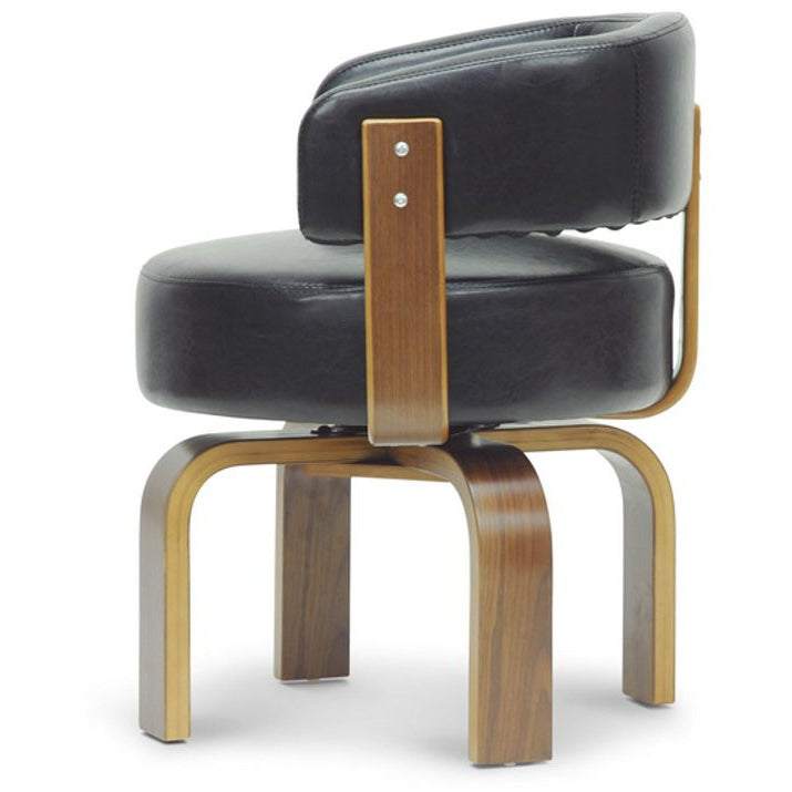 Baxton Studio Fortson Walnut and Black Modern Accent Chair Baxton Studio-office chairs-Minimal And Modern - 3